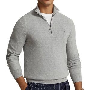 Polo Ralph Lauren Light Gray Zip-Up Sweater